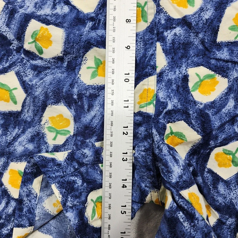 Vintage Faconnable Swim Trunks Men L Blue Floral Lemon Print Lined Pockets Beach